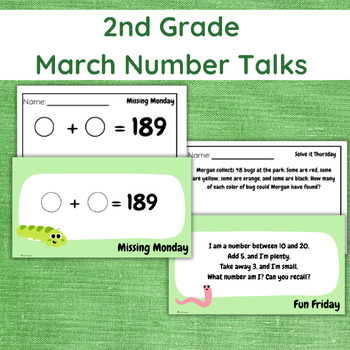 Preview of March Number Talks | Math Warm-Up for March