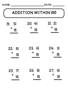 2nd Grade Math Adding within 100 with Regrouping Worksheets by ...