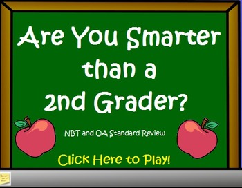Preview of 2nd Grade Math - Are You Smarter Than a 2nd Grader? Flipchart Game