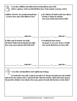 2nd Grade Math Assessment with Marzano Proficiency Scales | TpT