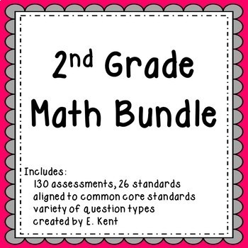 Preview of 2nd Grade Math Assessment Bundle