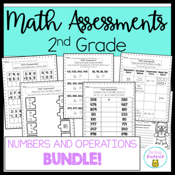 Preview of 2nd Grade Math Assessment Bundle Numbers and Operations in Base Ten