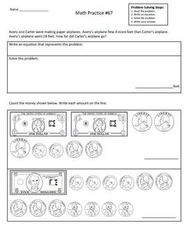 2nd Grade Math Assessment Homework Practice Worksheets: Common Core