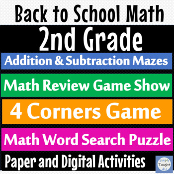 Preview of 2nd Grade Beginning of the Year Math Review | 2nd Grade Math Review Games