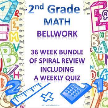 Preview of 2nd Grade Math Bellwork 36 Week Bundle