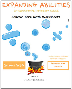 Preview of Grade 2, Math Bundle, CCS: Geo, Alg, M & D, Base 10, Counting Money for Autism