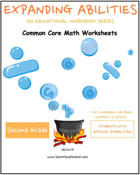 Preview of Grade 2, Math Bundle CCS: Geo, Alg, M&D, Base 10 for the Physically Challenged
