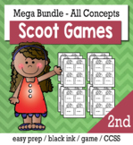 2nd Grade Math Bundle - Scoot Game/Task Cards
