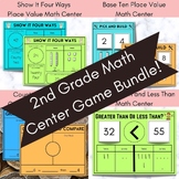 2nd Grade Math Center Game Bundle Guided Math Mats NO PREP