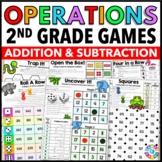 2nd Grade Math Center Games - 2 & 3 Digit Addition & Subtraction With Regrouping