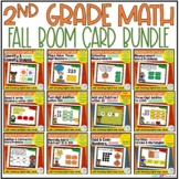 2nd Grade Math Centers | 2nd Grade Math Fall Boom Cards BUNDLE