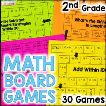 2nd Grade Math Centers Board Games for the Year BUNDLE - 2nd Grade Math ...