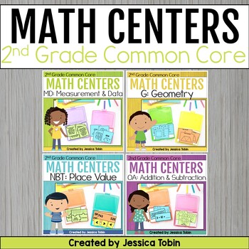 Preview of 2nd Grade Math Centers Bundle - Common Core Hands-On Math Practice