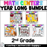 2nd Grade Math Centers - Math Games - Low Prep - Year Long Bundle