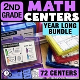 Preview of 2nd Grade Math Centers Task Cards Bundle | Games | Math Spiral Review Activities