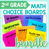 2nd Grade Math Choice Boards Bundle - Editable and Digital!