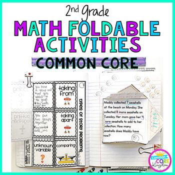 Preview of 2nd Grade Math Foldable Activities Worksheets Common Core Standards CCSS Aligned