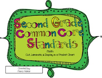 Preview of 2nd Grade Math Common Core Standards for a Pocket Chart