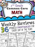 2nd Grade Math Common Core Weekly Review Printables
