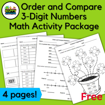 Preview of 2nd Grade Math | Comparing and Ordering 3-Digit Numbers Worksheet Package