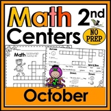 2nd Grade Math Crossword Puzzles - October