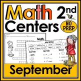 2nd Grade Math Crossword Puzzles - September