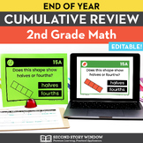 2nd Grade Math Cumulative Review Editable Google Slides En