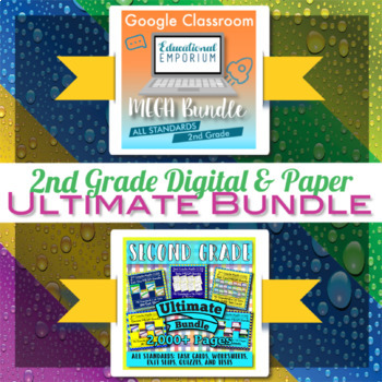 Preview of 2nd Grade Math Curriculum Bundle ⭐ Digital and Printable Bundle for All LMS