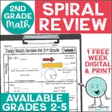 2nd Grade Math Daily Morning Work Spiral Review Print, Goo