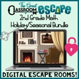 2nd Grade Math Digital Escape Room Activities Holiday & Se