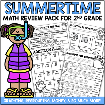 Preview of 2nd Grade Math End of Year Activities Summer Review Packet