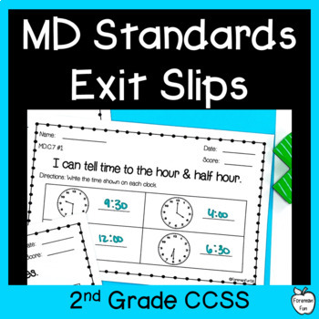 Preview of Math Exit Slips - Word Problems with Money, Telling Time, Bar Graphs, Measuring