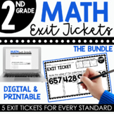 2nd Grade Math Exit Tickets (Exit Slips) Bundle | Printabl