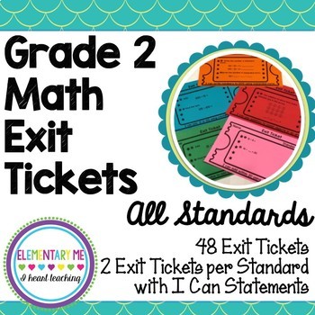 Preview of 2nd Grade Math Exit Tickets  NO PREP!
