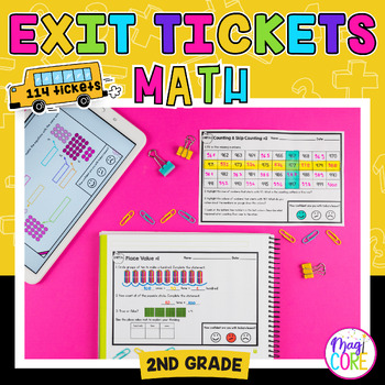 Preview of 2nd Grade Math Exit Tickets Slips Assessment Worksheets Standards Quick Checks