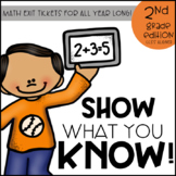 2nd Grade Math Exit Tickets for All Year (CCSS ALIGNED MAT