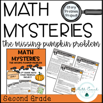 Preview of 2nd Grade Fall Math Mystery Project | Pumpkin Problem