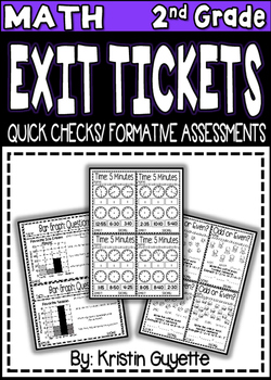 Preview of 2nd Grade Math Formative Assessments/Exit Tickets