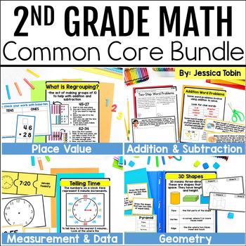 Preview of 2nd Grade Math Lesson Plans, Group Activities, Worksheets, Centers - Common Core
