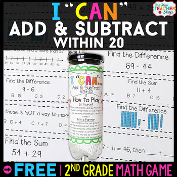 Preview of 2nd Grade Math Game | Addition & Subtraction within 20 | I CAN Math Games