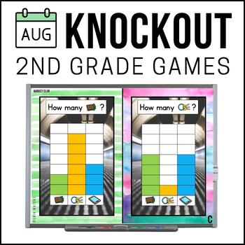 Preview of 2nd Grade Math Games for August - 2nd Grade Knockout - Place Value & More!