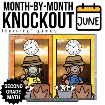 Preview of 2nd Grade Math Games for June - 2nd Grade Knockout - Fact Families & More!