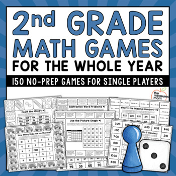 Preview of No-Prep 2nd Grade Math Games for the Year