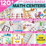 2nd Grade Math Games and Math Centers Bundle - with Fall Math Activities