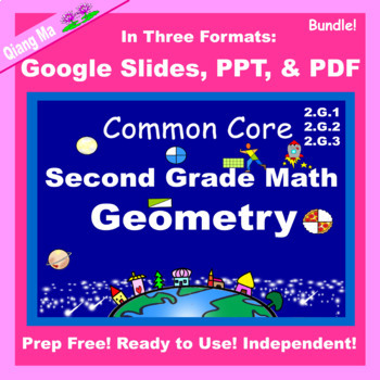 Preview of 2nd Grade Math Geometry Bundle 2.G in Google Slides PDF PPT