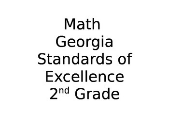 Preview of 2nd Grade Math Georgia Standards of Excellence