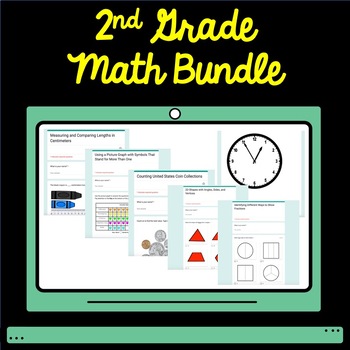 Preview of 2nd Grade Math Google Forms Self Grading Assessment All Year Bundle
