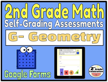 Preview of 2nd Grade Math Google Forms : G - GEOMETRY - 2.G.A.1, 2.G.A.2, 2.G.A.3