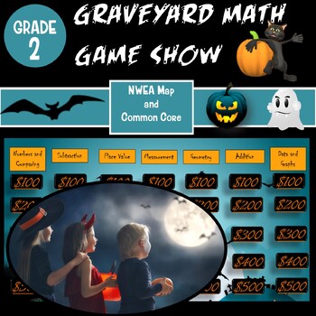 Preview of 2nd Grade Math Halloween Game Show for NWEA MAP and Common Core Practice