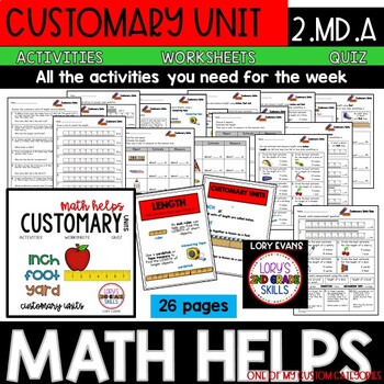 Preview of 2nd Grade 2.MD.A  Math Helps - Customary Units